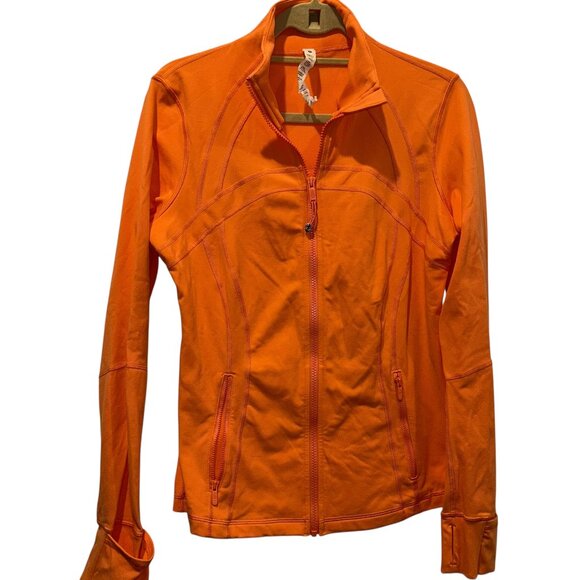 Lululemon Luon in Stride Jacket coral orange Logo Zip up Jacket 12 FALL - Picture 1 of 6